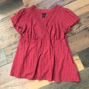 Calvin Klein Deep Rose V-neck Short Sleeve